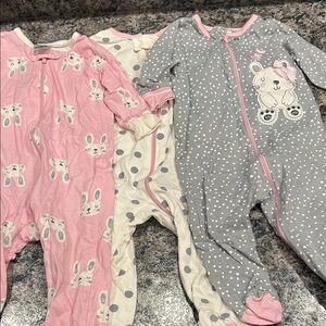 Gerber Pink and Gray Bunny Footies